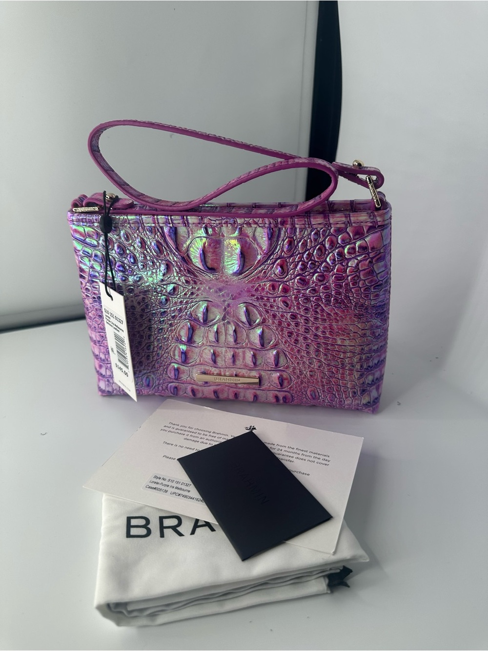 Brahmin Lorelei purple Iris Melbourne leather